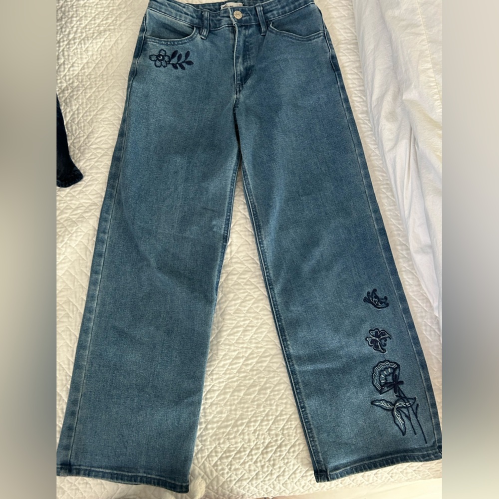 Embroidered Blue Jeans for youth girls